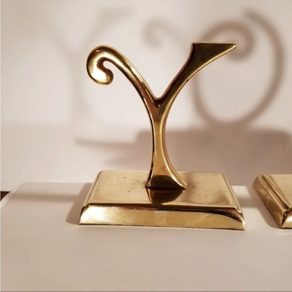 Pottery Barn “JOY” Stocking Holder Brass Gold Tone